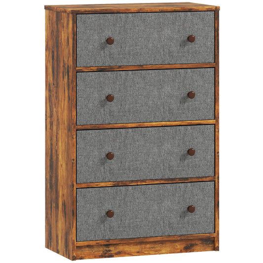 HOMCOM Chest of Drawers in Grey and Rustic Brown