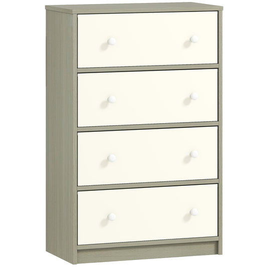 HOMCOM Chest of Drawers in White and Grey