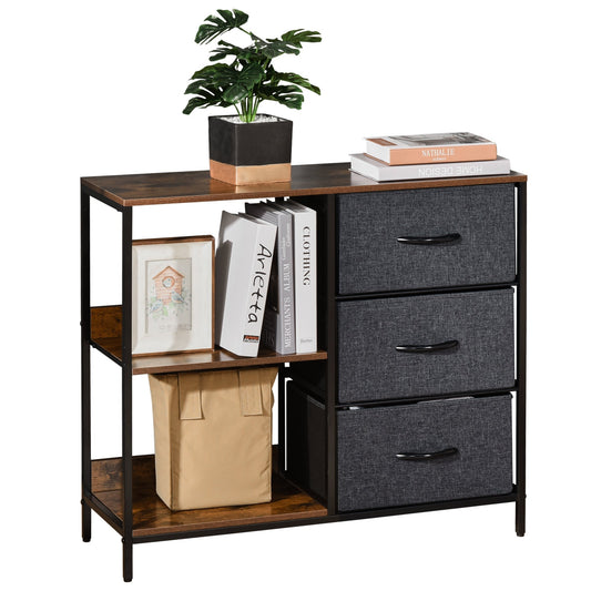 HOMCOM Chest of Drawers Storage Dresser Cabinet Organizer in Black
