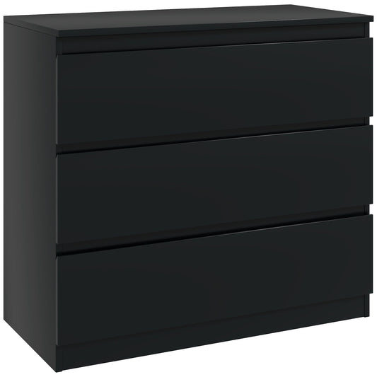 HOMCOM Chest of Three Drawers in Black