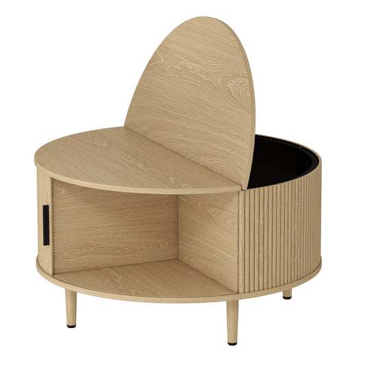 HOMCOM Coffee Table with Lift Top and Hidden Storage in a Natural Wood Finish