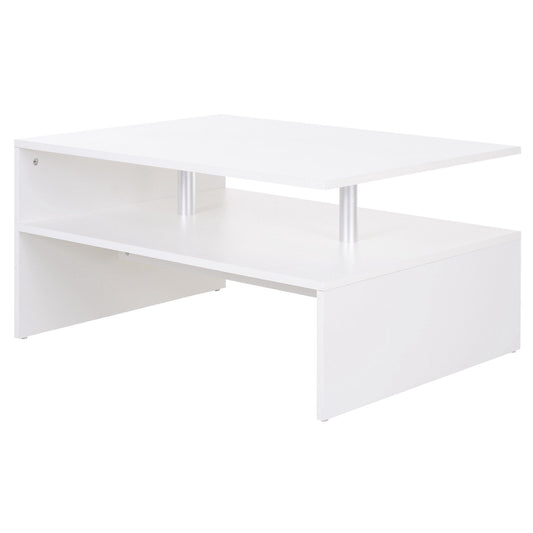 HOMCOM Coffee Table with Storage in White