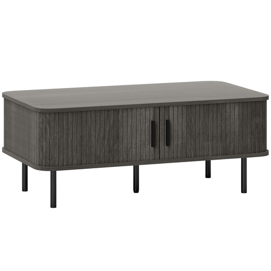 HOMCOM Coffee Table with Storage in Grey Wood-effect
