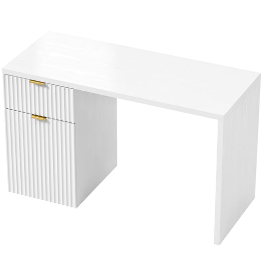 HOMCOM Computer Desk with Drawer in White