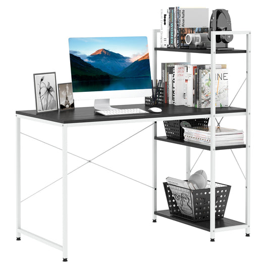 HOMCOM Computer Desk in Black and White