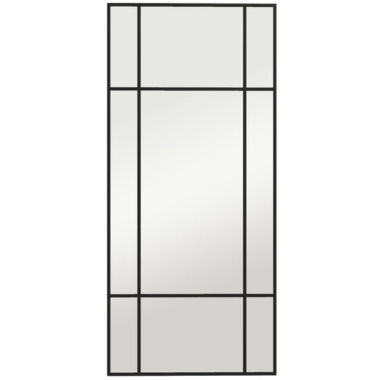 HOMCOM Decorative Grid Wall Mirror in Black