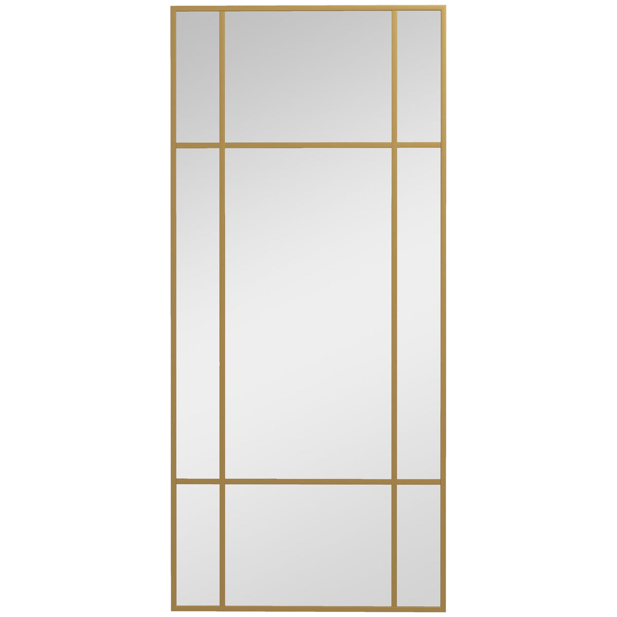 HOMCOM Decorative Grid Wall Mirror in Gold Tone
