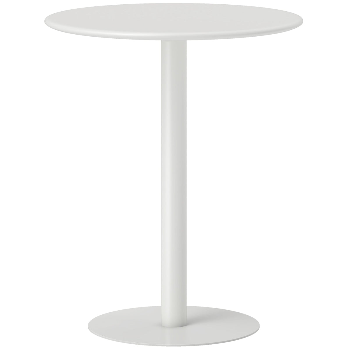 HOMCOM Dining Table, Round Kitchen Table with Steel Base for Living Room, Dining Room, 60 x 60 x 72cm, White