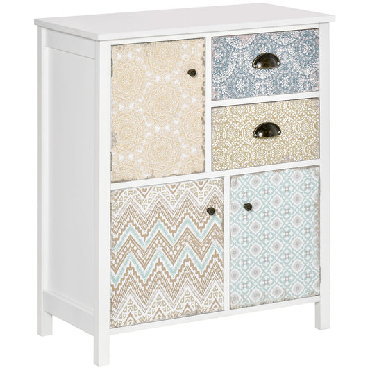 HOMCOM Drawer Table Sideboard in Multi Colour