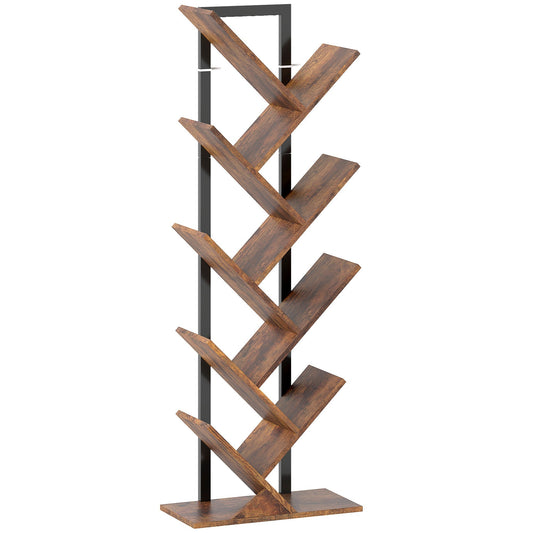 HOMCOM Eight-Section Tree Bookcase - Wood-Effect