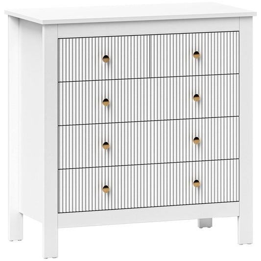 HOMCOM Elegant Chest of Five Drawers in White