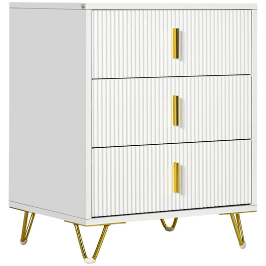 HOMCOM Elegant Chest of Three Drawers in White
