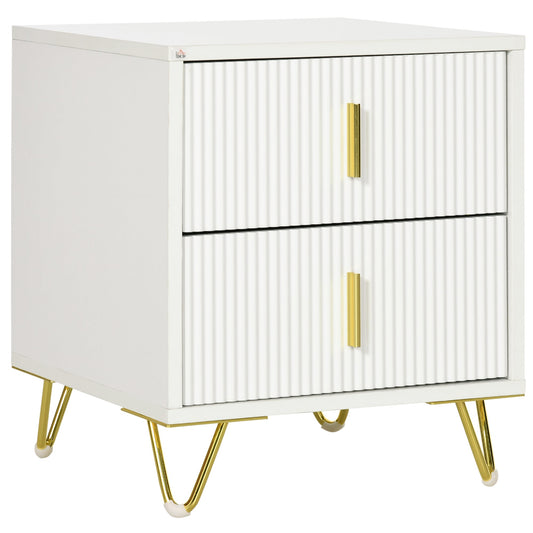 HOMCOM Elegant Chest of Two Drawers in White