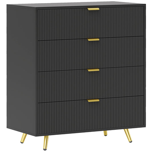HOMCOM Elegant Four-Drawer Bedside Table