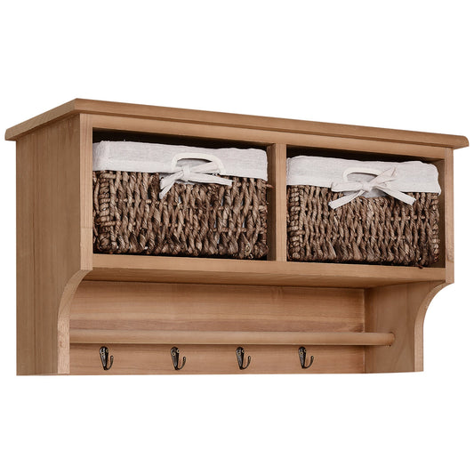 HOMCOM Entryway Coat Rack in Brown