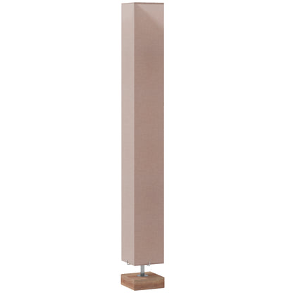 HOMCOM Floor Lamp, 120cm Standing Lamp with Linen Lampshade, Standard Light with Pine Wood Base for Living Room, Bedroom (Bulbs Not Included)