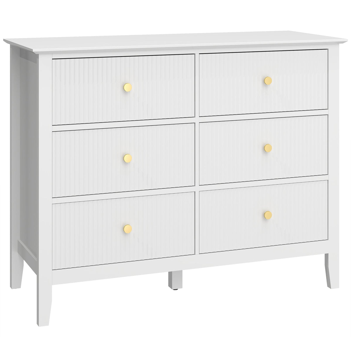 HOMCOM Fluted Dresser in White