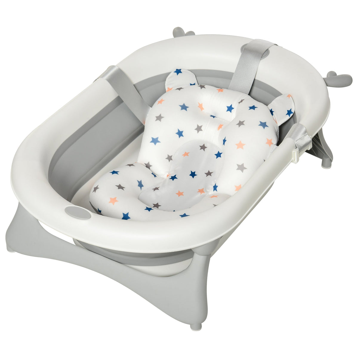 HOMCOM Foldable Baby Bathtub Set in Grey