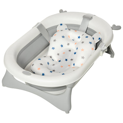 HOMCOM Foldable Baby Bathtub Set in Grey