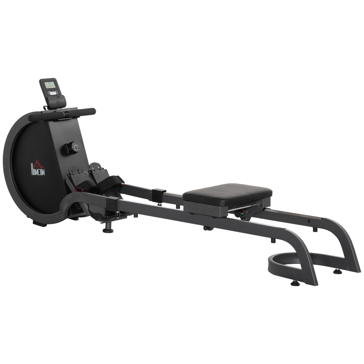 HOMCOM Folding Rowing Machine with 16-Level Adjustable Magnetic Resistance in Black