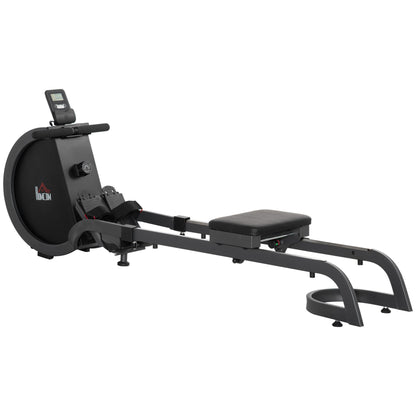 HOMCOM Folding Rowing Machine with 16-Level Adjustable Magnetic Resistance in Black