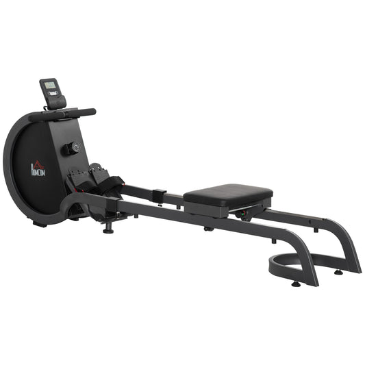 HOMCOM Folding Rowing Machine with 16-Level Adjustable Magnetic Resistance in Black