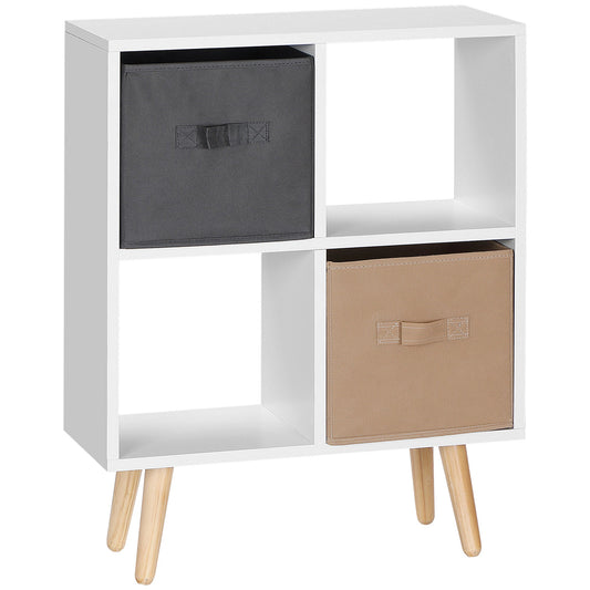 HOMCOM Freestanding 4 Cube Unit Cabinet in White
