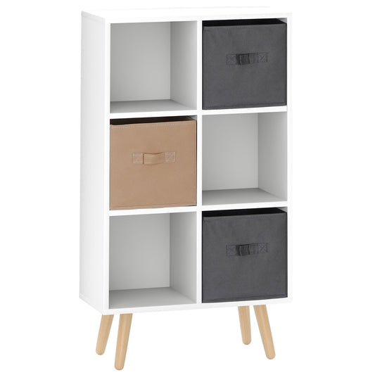 HOMCOM Freestanding 6 Cube Unit Cabinet in White
