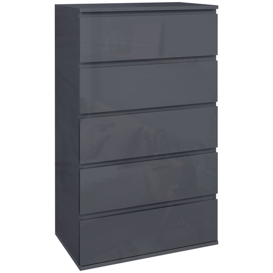 HOMCOM 5-Drawer Modern Dresser in Grey