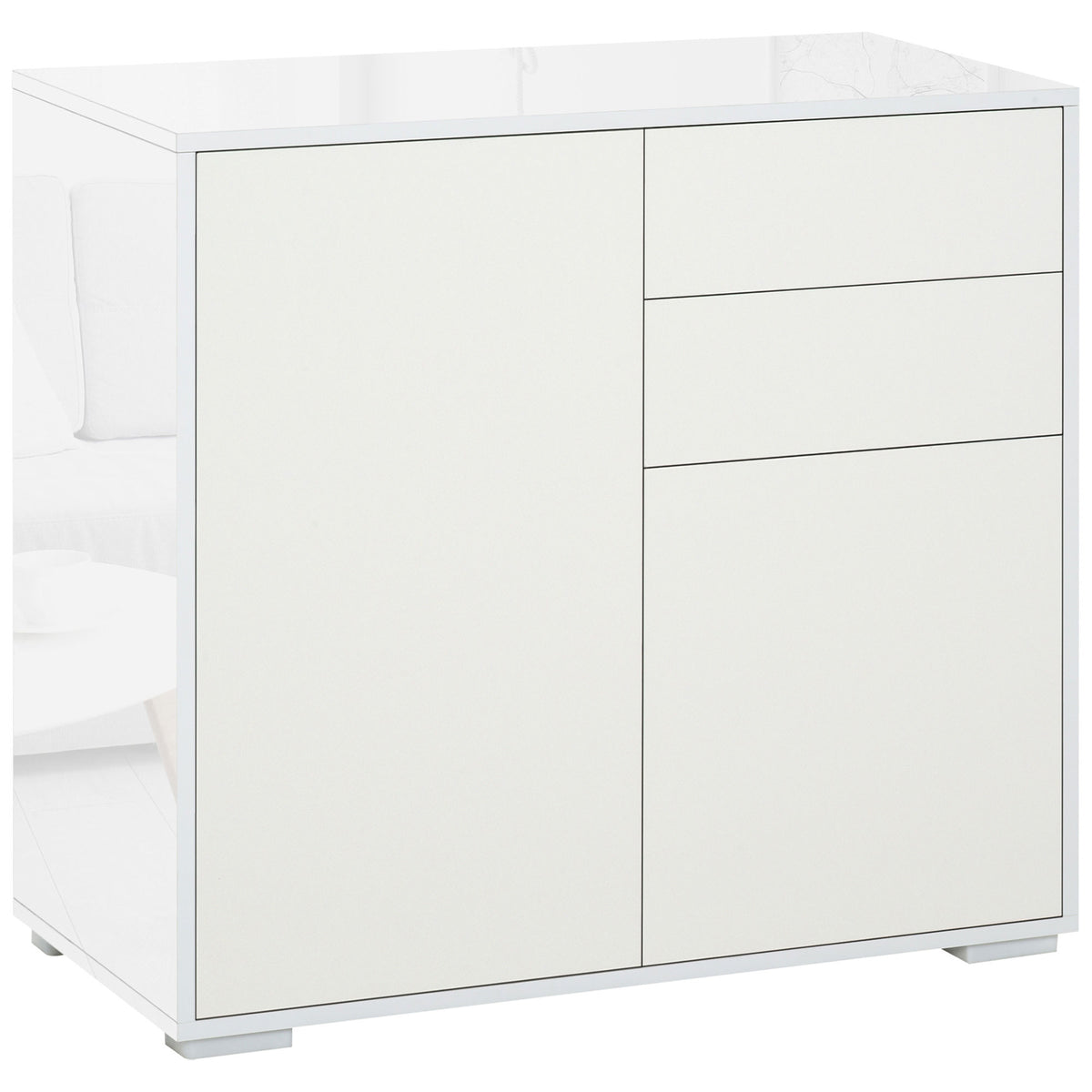 HOMCOM High Gloss Frame Sideboard in White