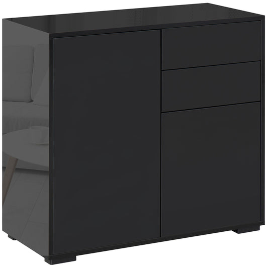 HOMCOM High Gloss Frame Sideboard in Black