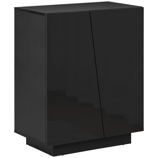 HOMCOM High Gloss Storage Cabinet in Black