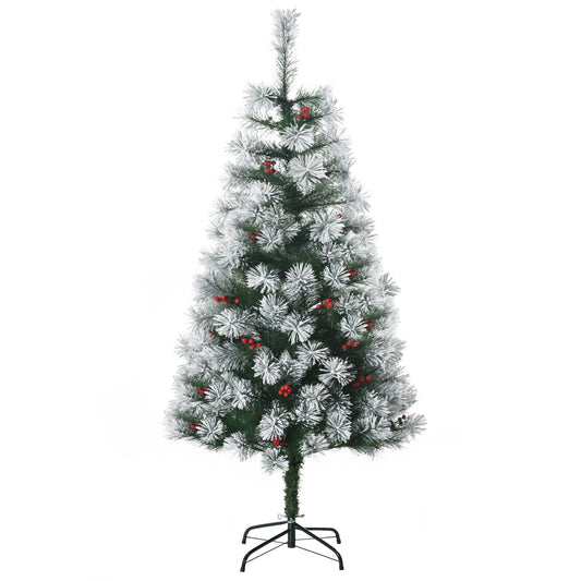 HOMCOM Indoor Christmas Tree Artificial Berry Xmas Decoration in Green
