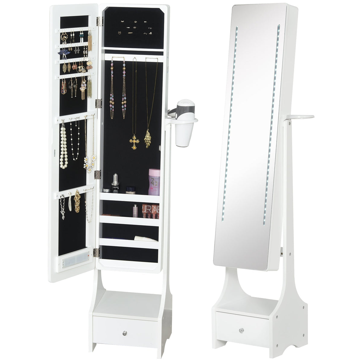 HOMCOM Jewellery Cabinet in White