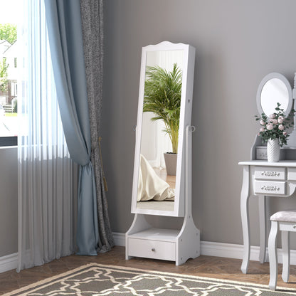HOMCOM Jewellery Cabinet with Led in White