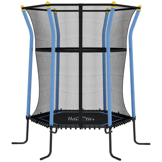 HOMCOM Kids Trampoline Mini Bouncer with Enclosure Safety Net For Ages 3-10 Years - Blue