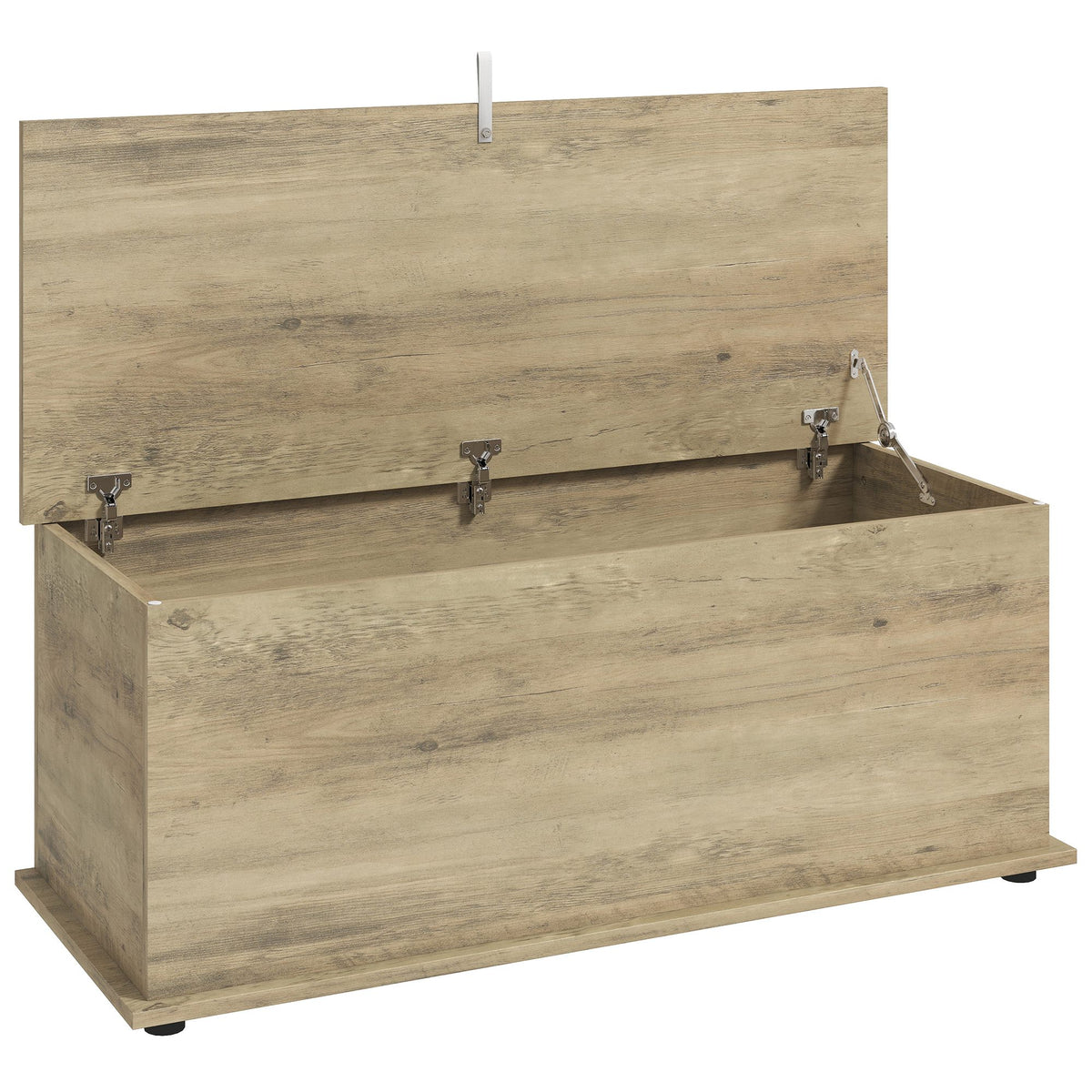 HOMCOM Large 114L Storage Chest Grey Wood Bench Trunk