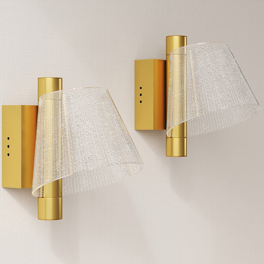 HOMCOM Led Wall Lamp 2 Pack, 5W Modern Indoor Starry Wall Light, Colour Temperature Adjustable 3000K/4000K/6500K, for Bedroom, Living Room, Hallway, Stairs, Gold Tone