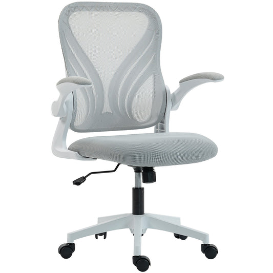 HOMCOM Mesh Office Chair with Foldable Backrest - Light Grey