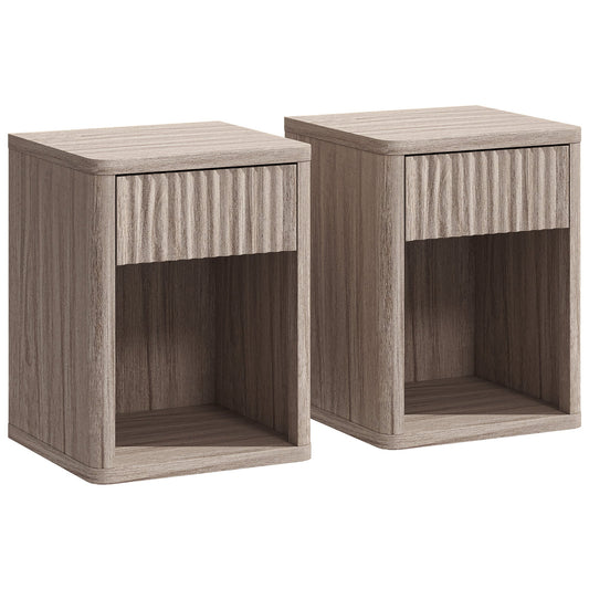 HOMCOM Modern Bedside Table Set of 2