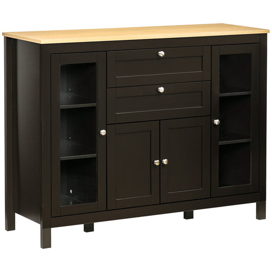 HOMCOM Modern Storage Cabinet in Black Brown
