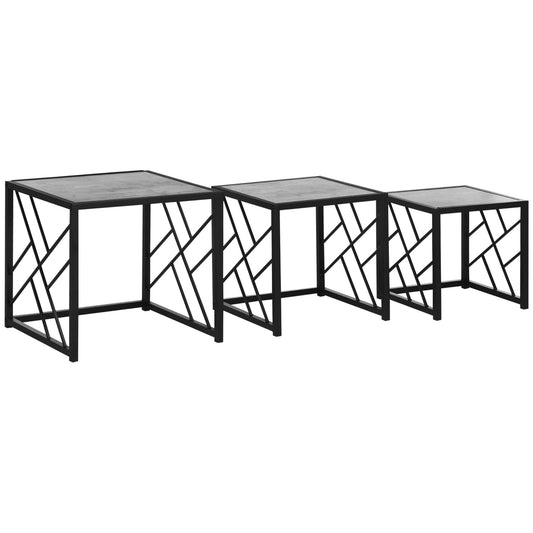 HOMCOM Nesting Coffee Tables in Grey