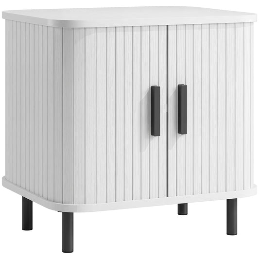 HOMCOM Nightstand in White Wood Effect