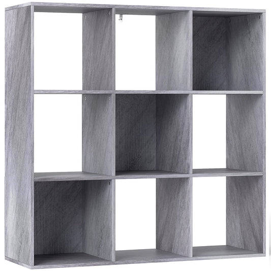 HOMCOM Nine-Cube Storage Shelf - Marble Grey