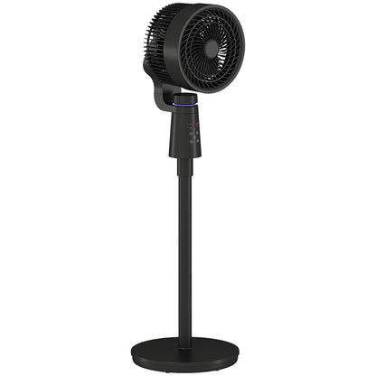 HOMCOM Pedestal Air Circulation Fan with Oscillating, Light Off, Black