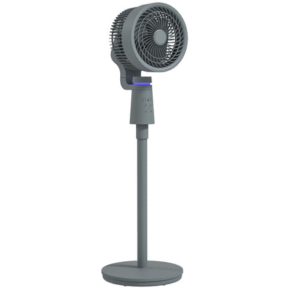 HOMCOM Pedestal Air Circulation Fan with Oscillating, Light Off, Grey