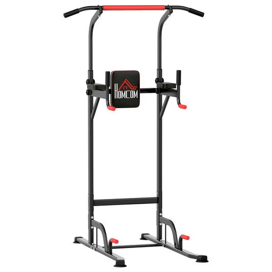 HOMCOM Power Tower Station with Dip Stand, Pull Up Bar Home Office Gym Training Workout Equipment