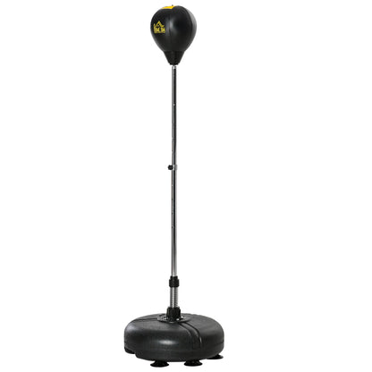 HOMCOM Punching Bag with Stand, 133-151cm Adjustable Height, for Teens, Gold Tone/Black