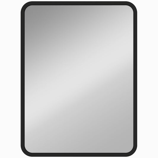 HOMCOM Rectangular Wall Mirror with HD Glass in Black