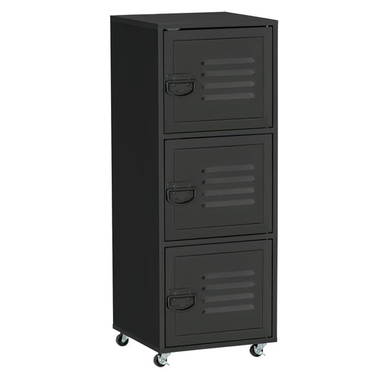 HOMCOM Rolling Storage Cabinet in Black